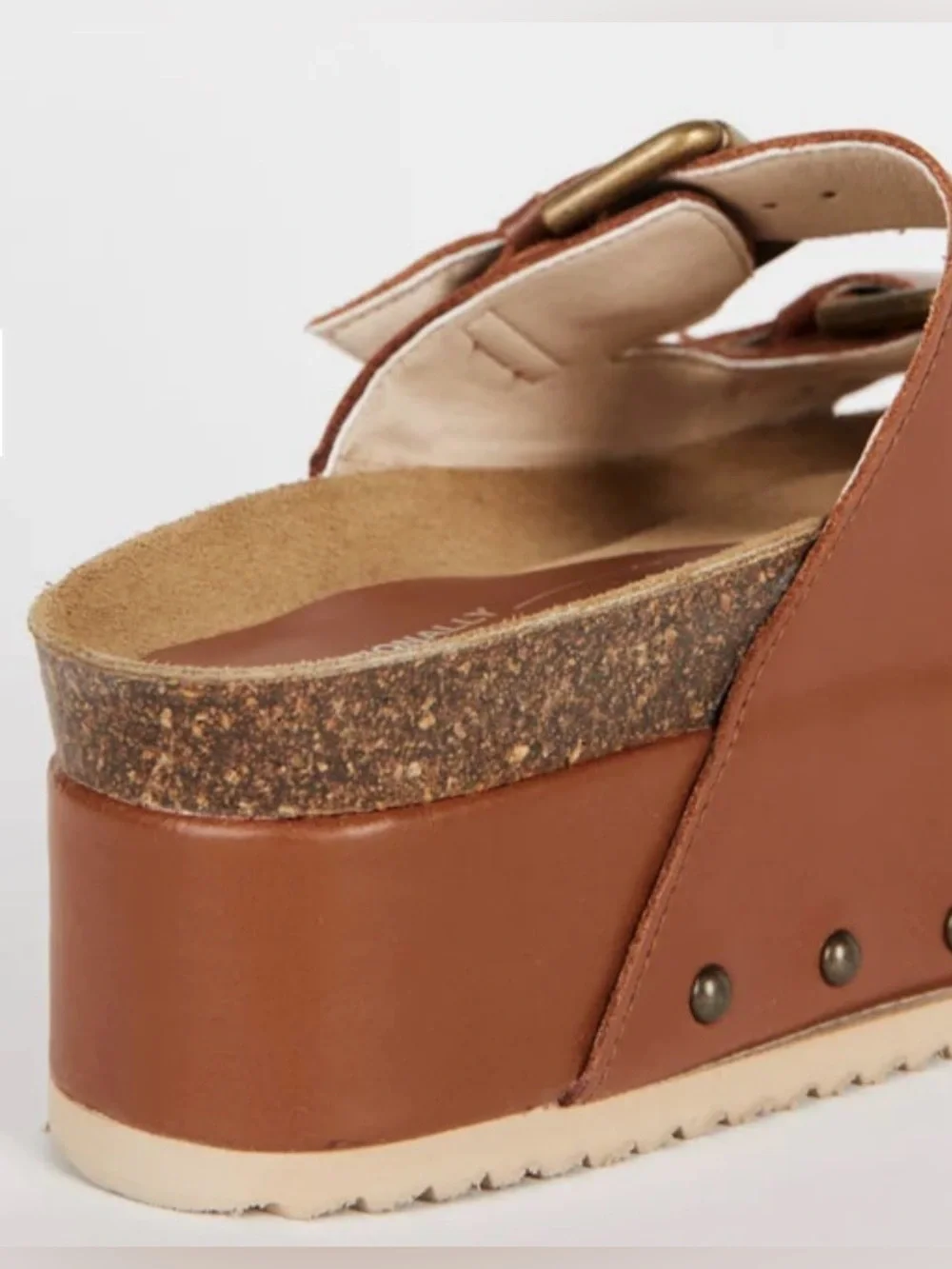 Intentionally Blank Free People Cooper 2 Chestnut Leather Platform Sandals Sz 40